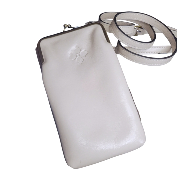 Patricia Nash Pertina Frame Crossbody Kisslock Bag in Ivory - Picture 8 of 13